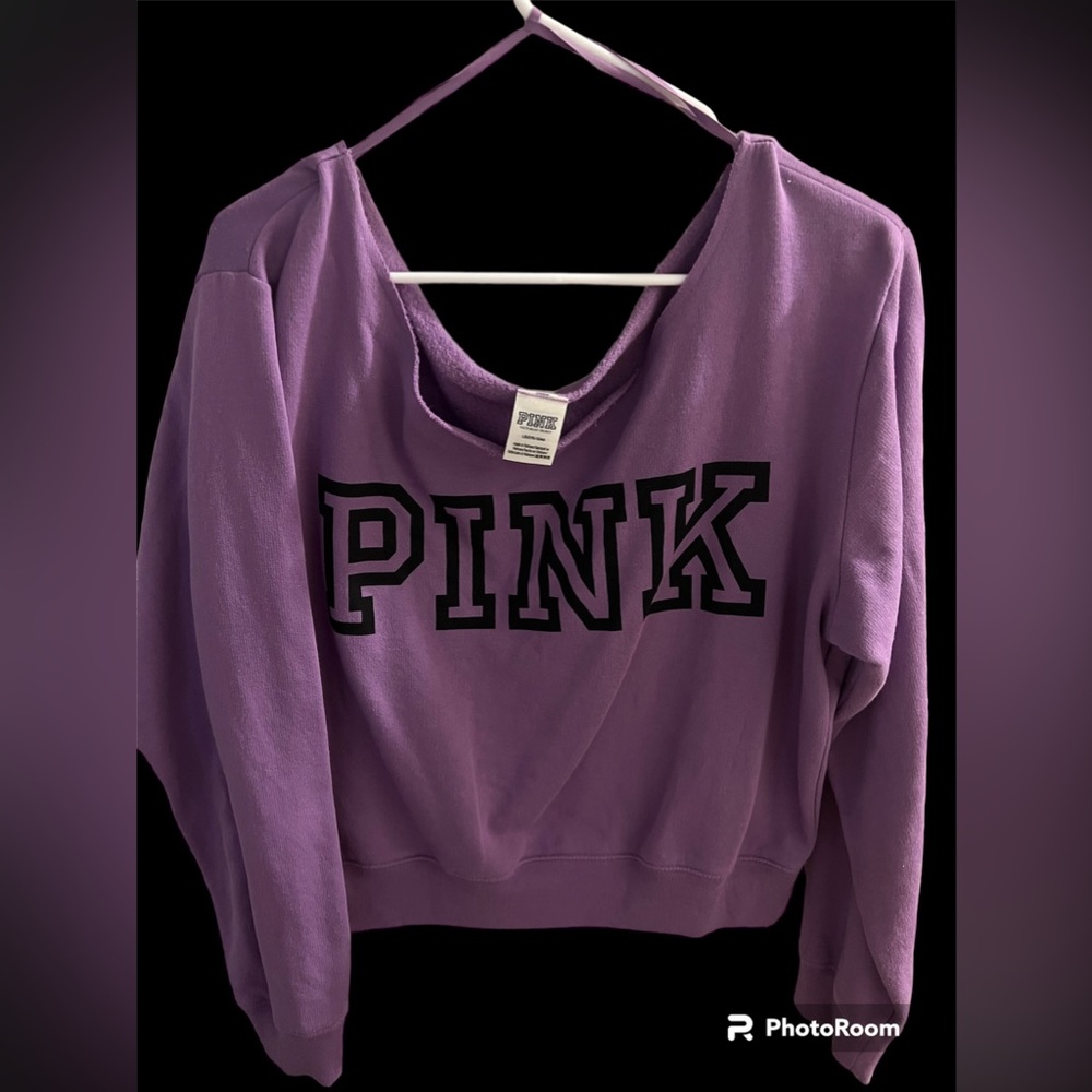 PINK Victoria Secret off the shoulder sweatshirt